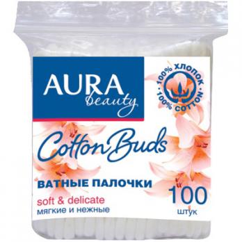 Ватные палочки AURA 100 шт. пакет